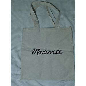 Madewell Canvas Tote Bag Natural Black Logo Everyday Casual‎